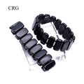 Shungite Rectangle Bead Stretch Bracelet (0.75 Inch) (1 Piece)