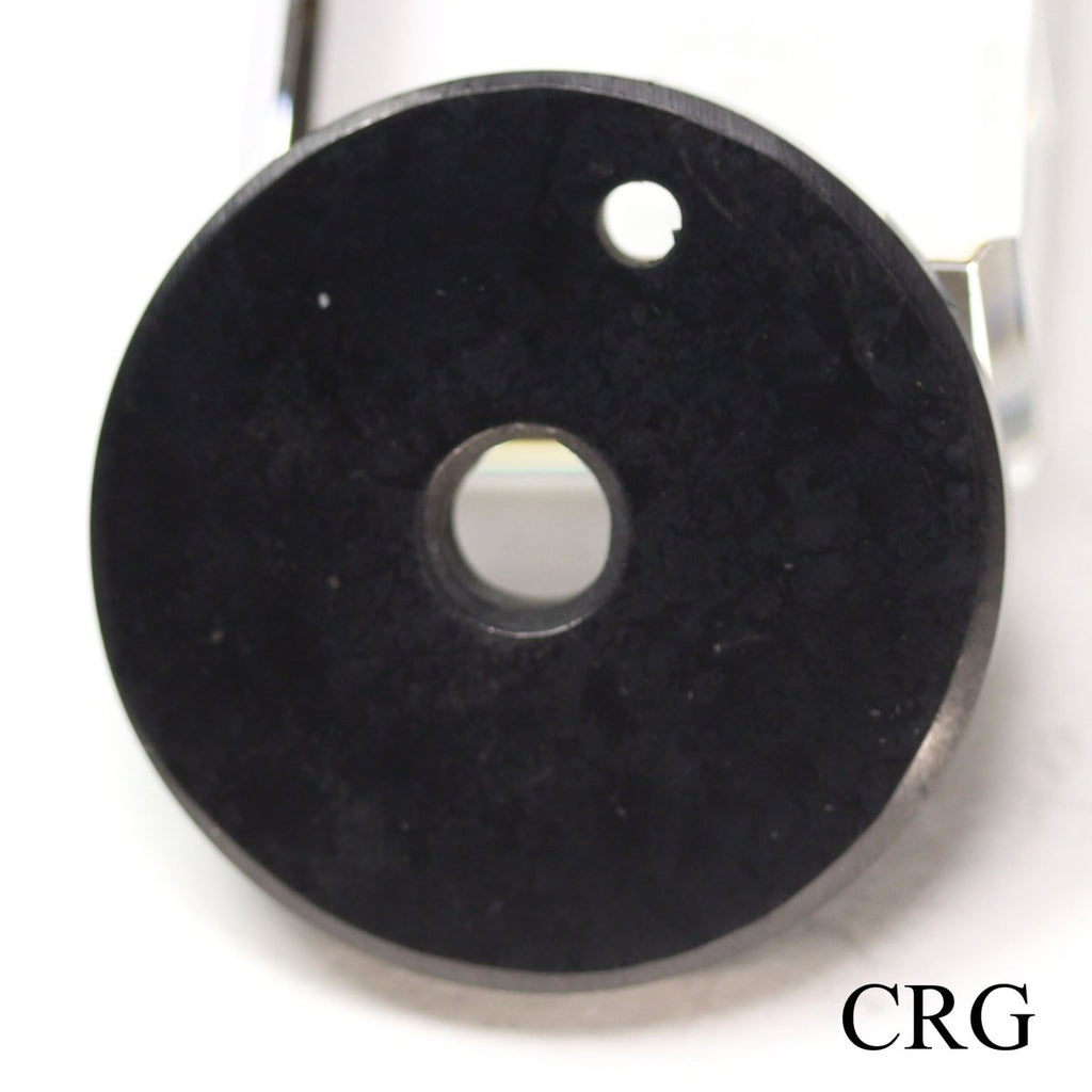 Shungite Ring Pendant with Drilled Hole (1.5 Inches) (4 Pieces)