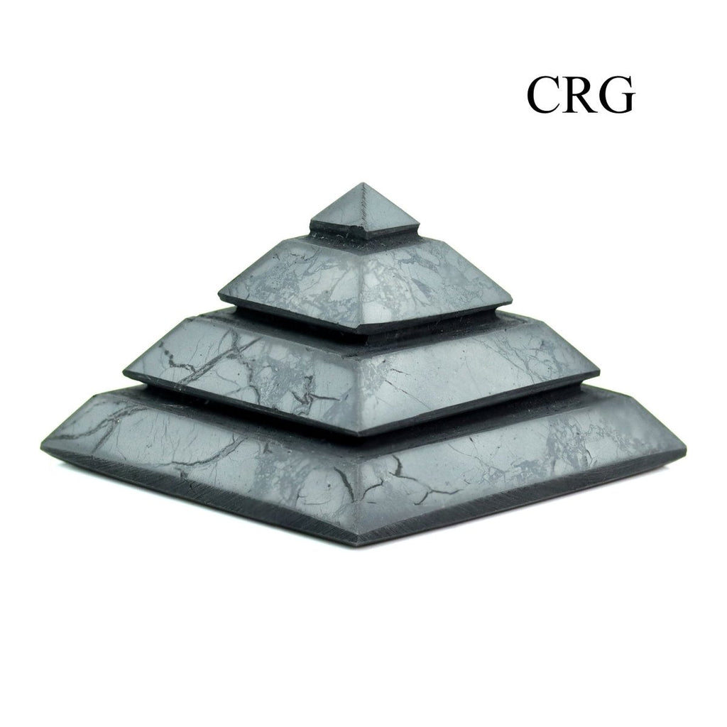 Shungite Sakkara Pyramid (1 Piece) Size 5 cm Polished Black Crystal Gemstone