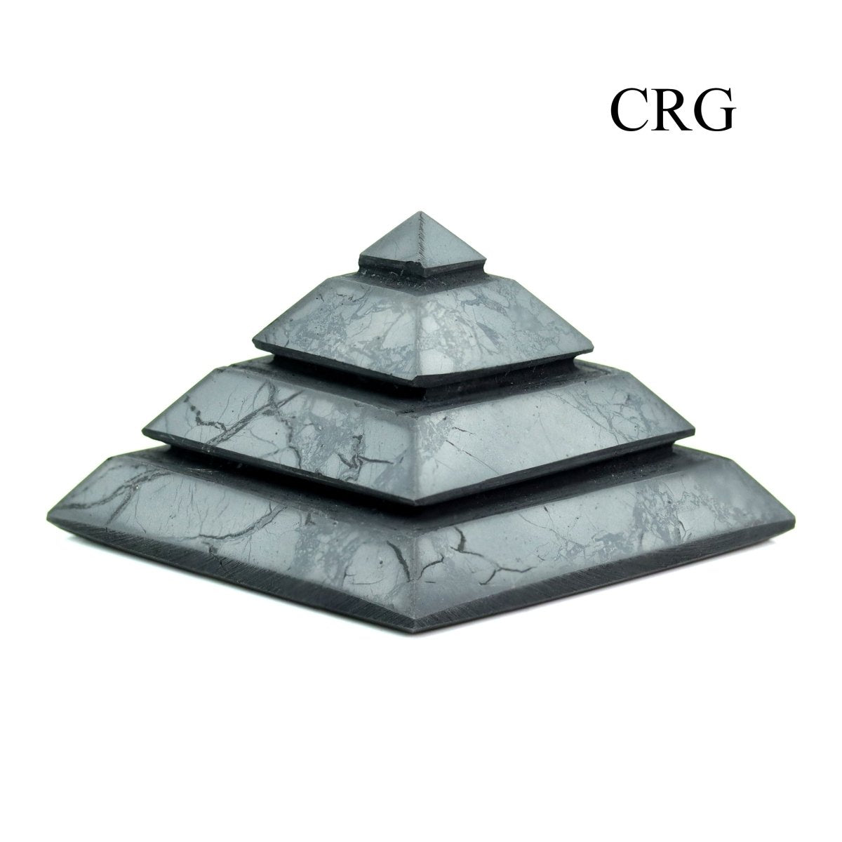 Shungite Sakkara Pyramid (1 Piece) Size 5 cm Polished Black Crystal Gemstone