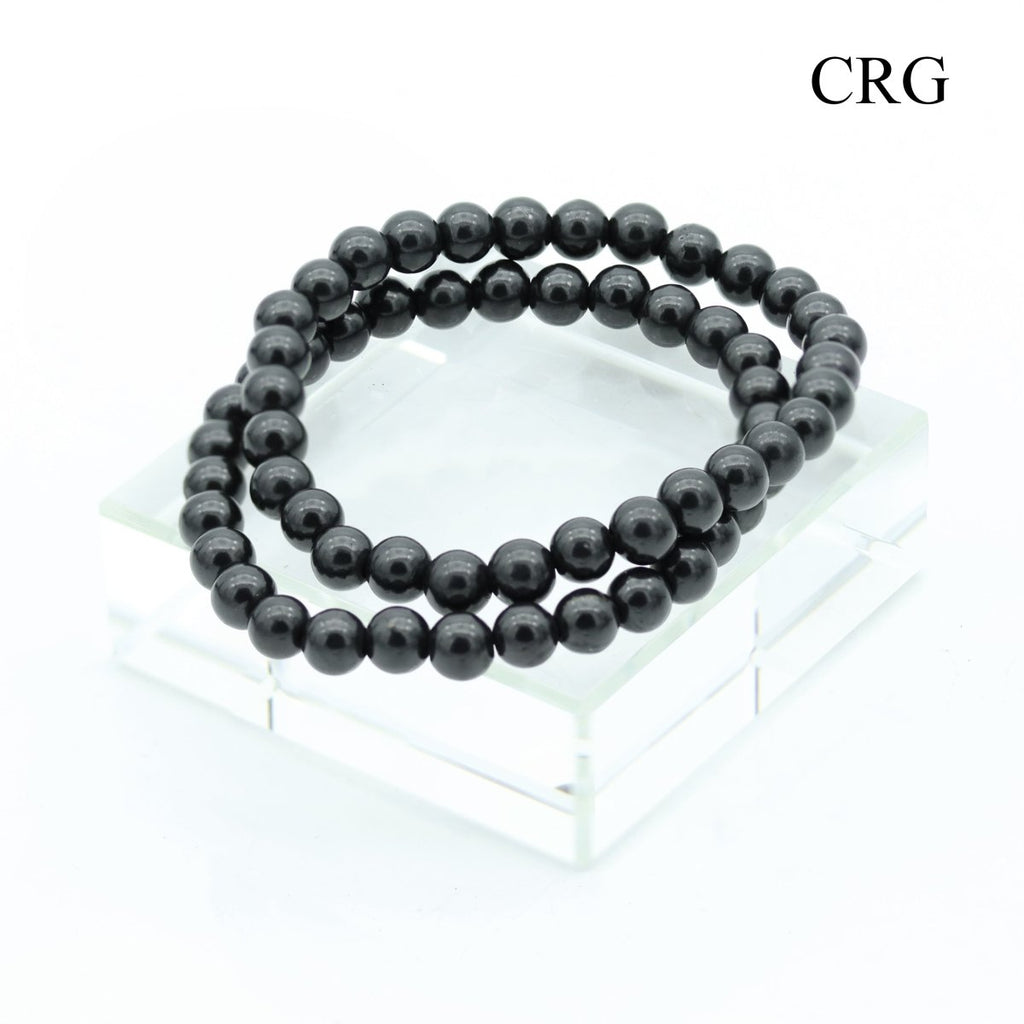 Shungite Round Bead Stretch Bracelet (6 mm) (1 Piece)