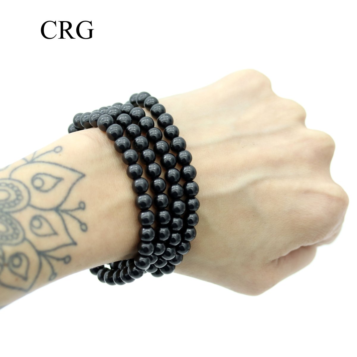 Shungite Round Bead Stretch Bracelet (6 mm) (1 Piece)