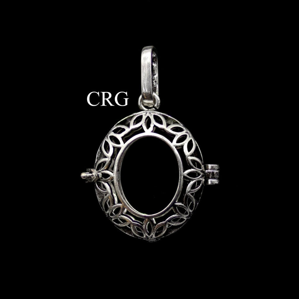 Silver Plated Filigree Cabochon Pendant Frame (1 Inch) (4 Pieces) (INJD)