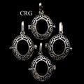 Silver Plated Filigree Cabochon Pendant Frame (1 Inch) (4 Pieces) (INJD)