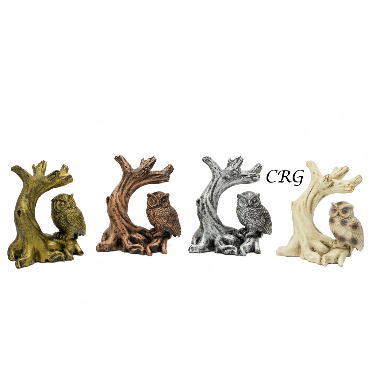 Silver Owl and Branch Sphere Holder Stand (1 Piece) Size 4.5 Inches Carving Display