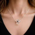 Silver Plated Mini Bi-Terminated Crystal Quartz Necklace