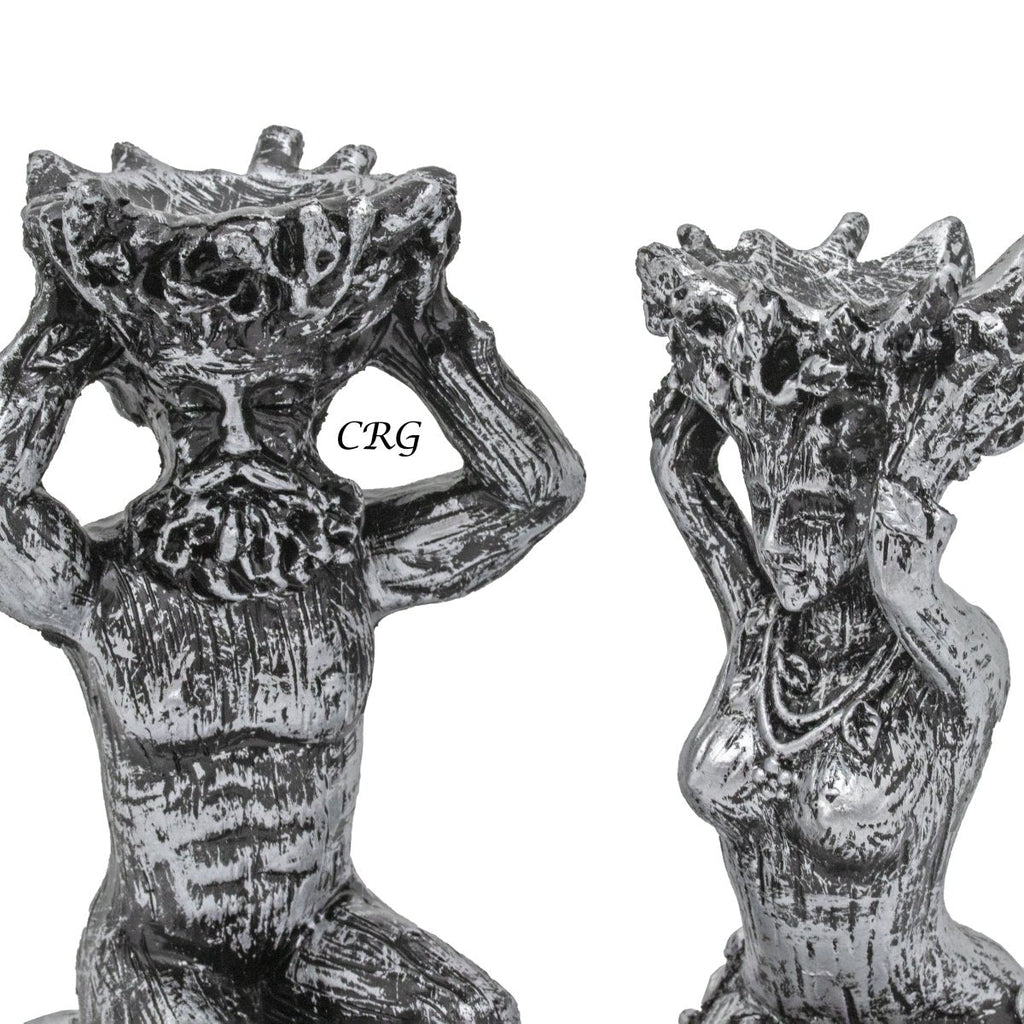 Silver Tree People Sphere Stand Set of 2