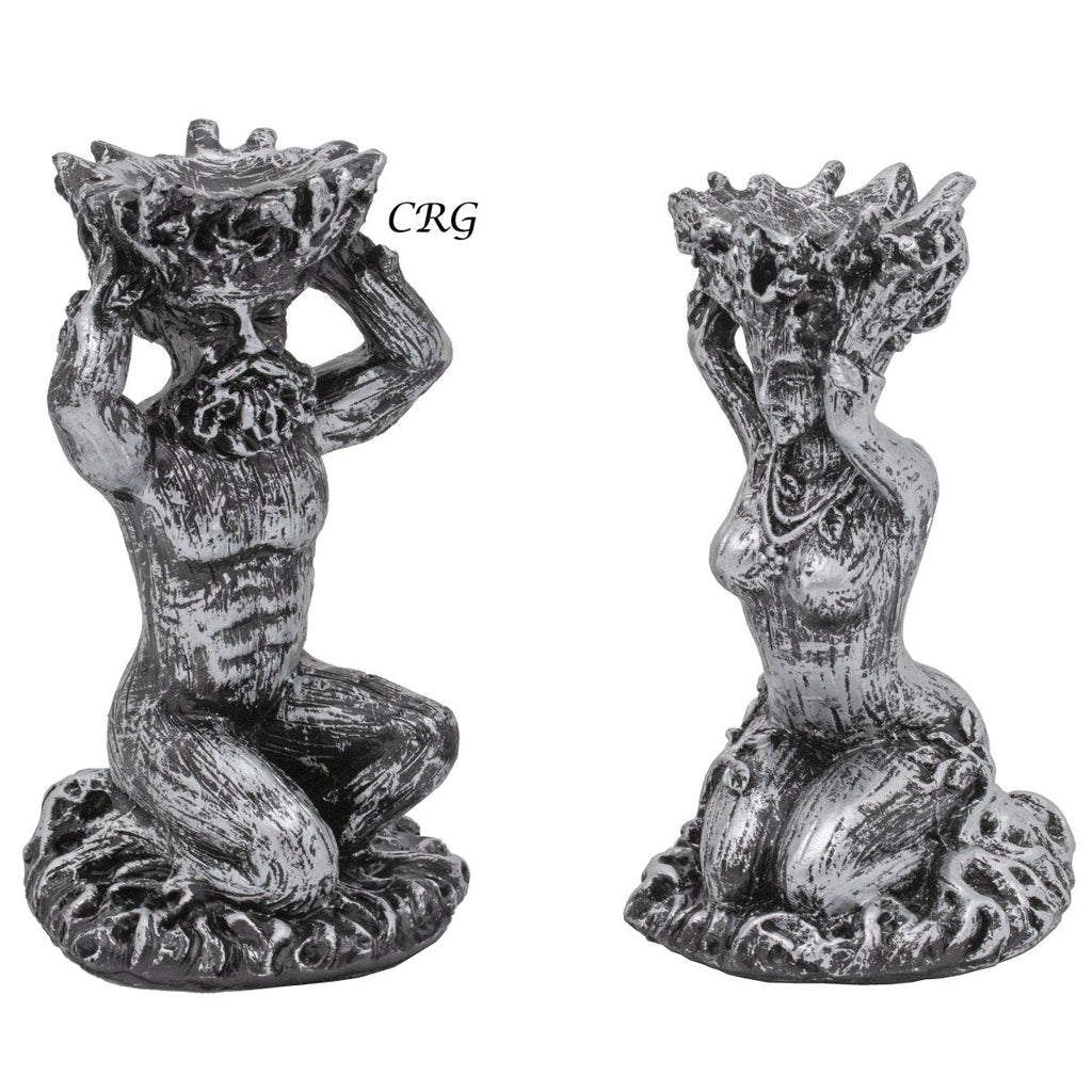 Silver Tree People Sphere Stand Set of 2
