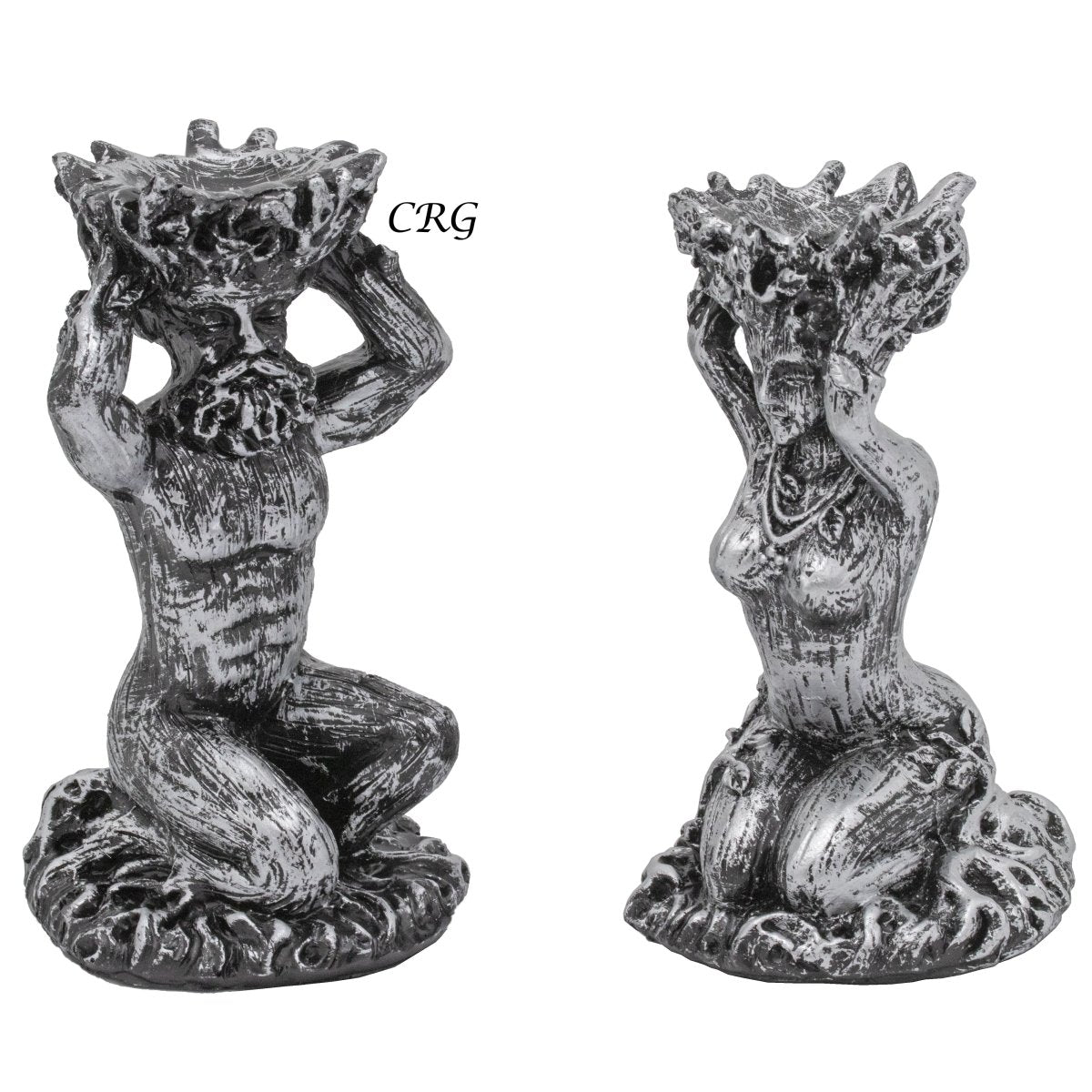 Silver Tree People Sphere Stand Set of 2