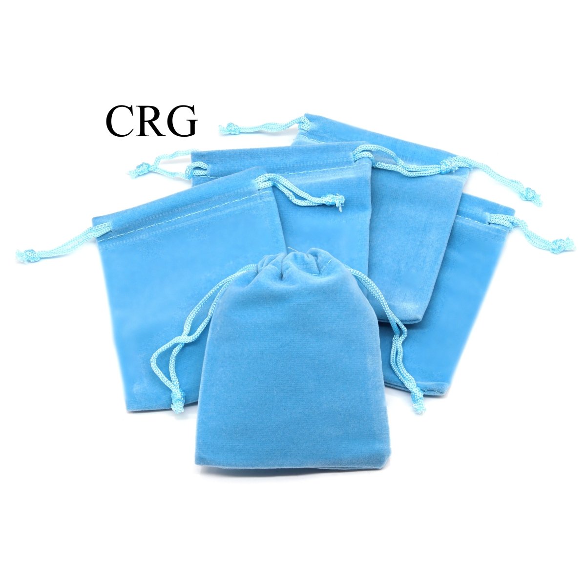 Sky Blue Plush Velvet Pouch 3 by 4 Inches (1 Piece)