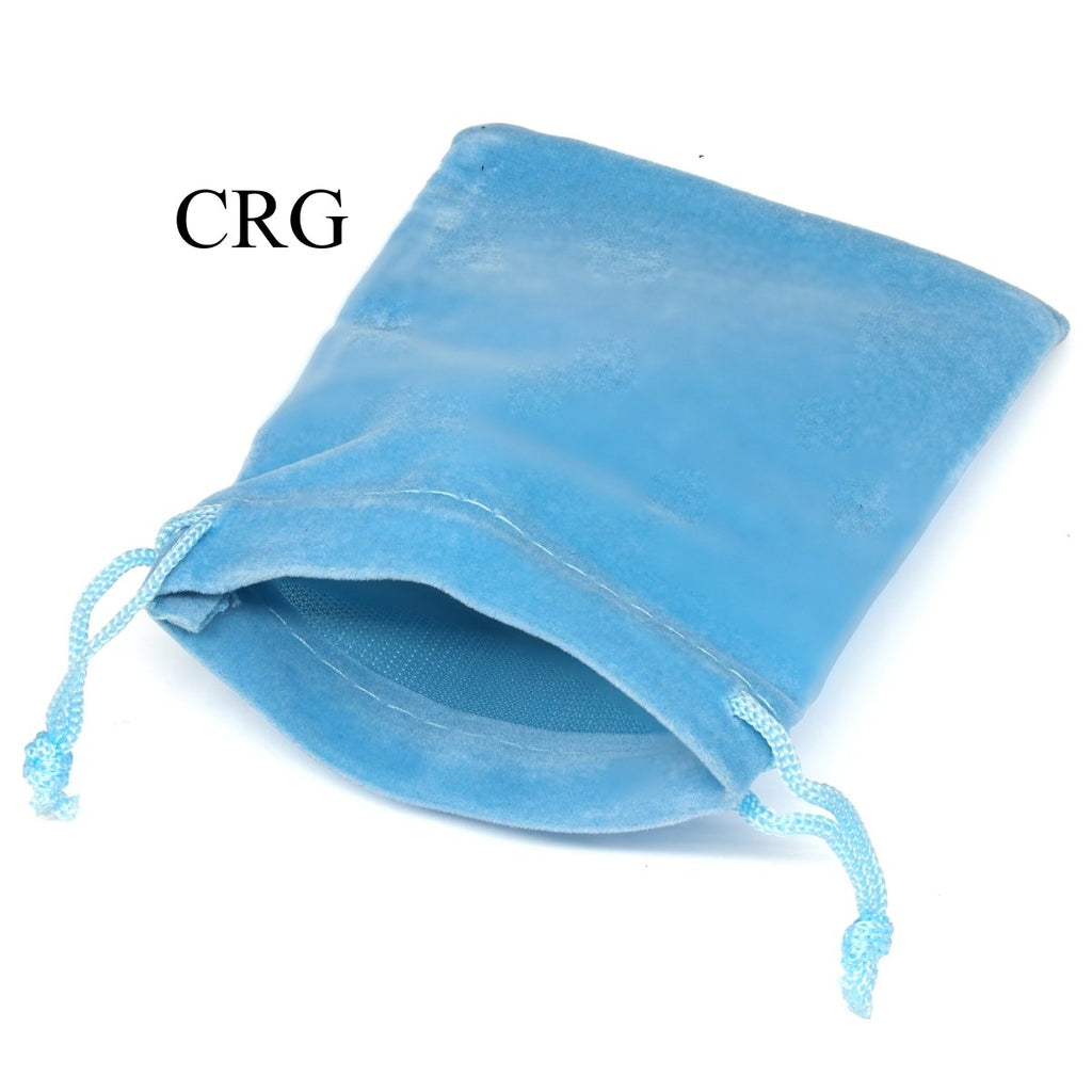 Sky Blue Plush Velvet Pouch 3 by 4 Inches (1 Piece)