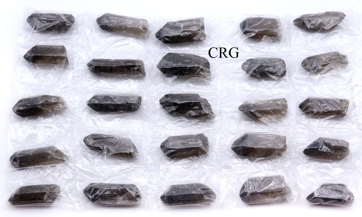 Smoky Quartz Crystal Points Large Sheet (25 Pieces) Size 4 to 6 cm Bulk Wholesale Lot