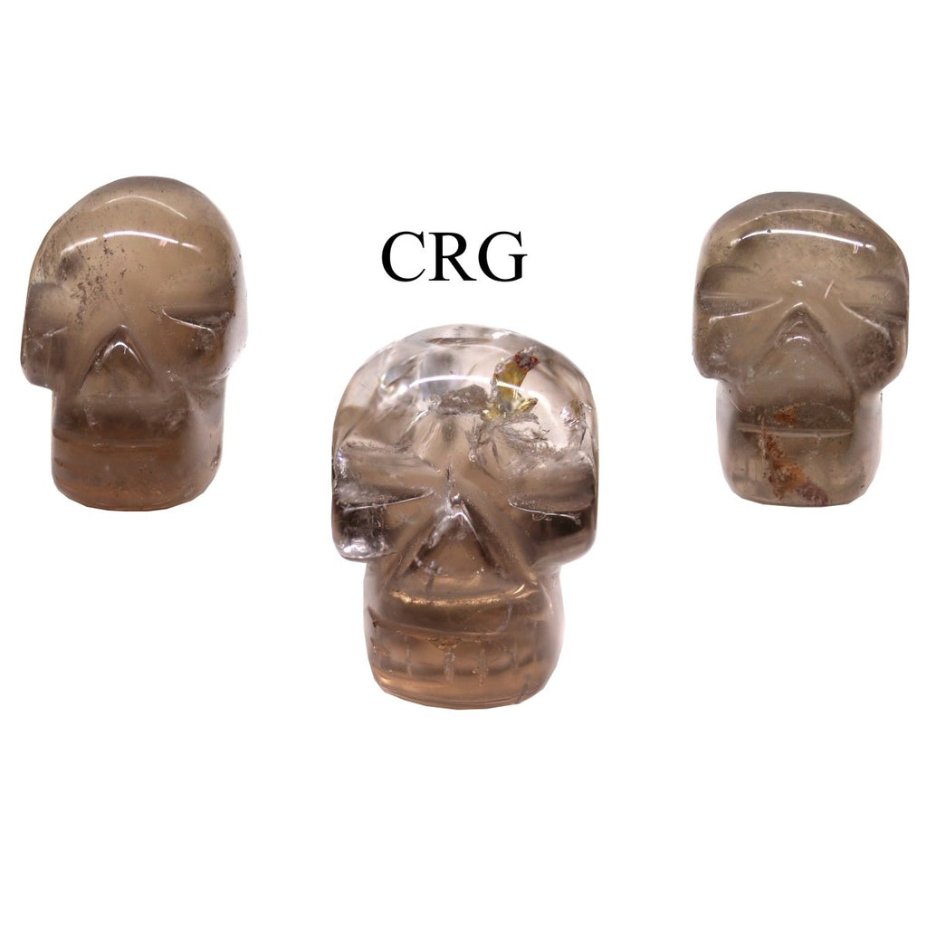 Smoky Quartz Gemstone Skull (5 Pieces) Size 30 mm Crystal Carving Shape