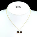 Smoky Quartz Double Terminated Point Necklace with Gold Plating (18 Inches) (1 Piece)