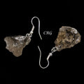 Smoky Quartz Rough Earrings with Silver Plated Wire (0.5 To 1 Inch) (1 Pair)