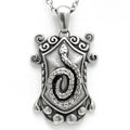 Snake Shield Pendant Necklace Gothic Serpent Jewelry