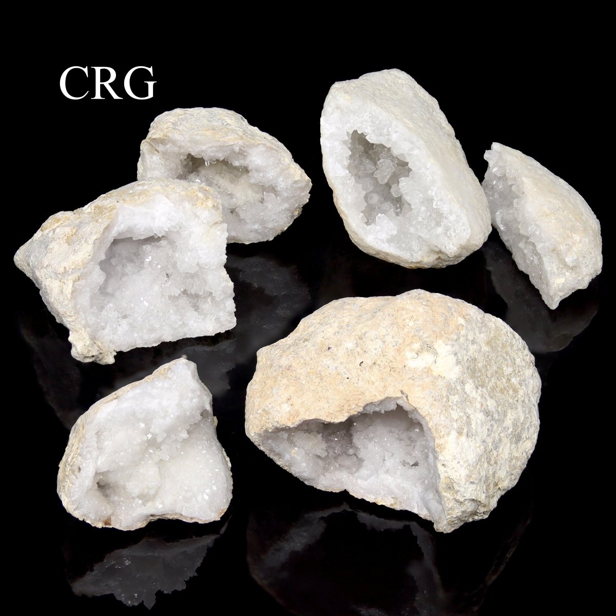 Snow Quartz Geode Halves (Matching Pair) / 2.5"-3.5" avg.