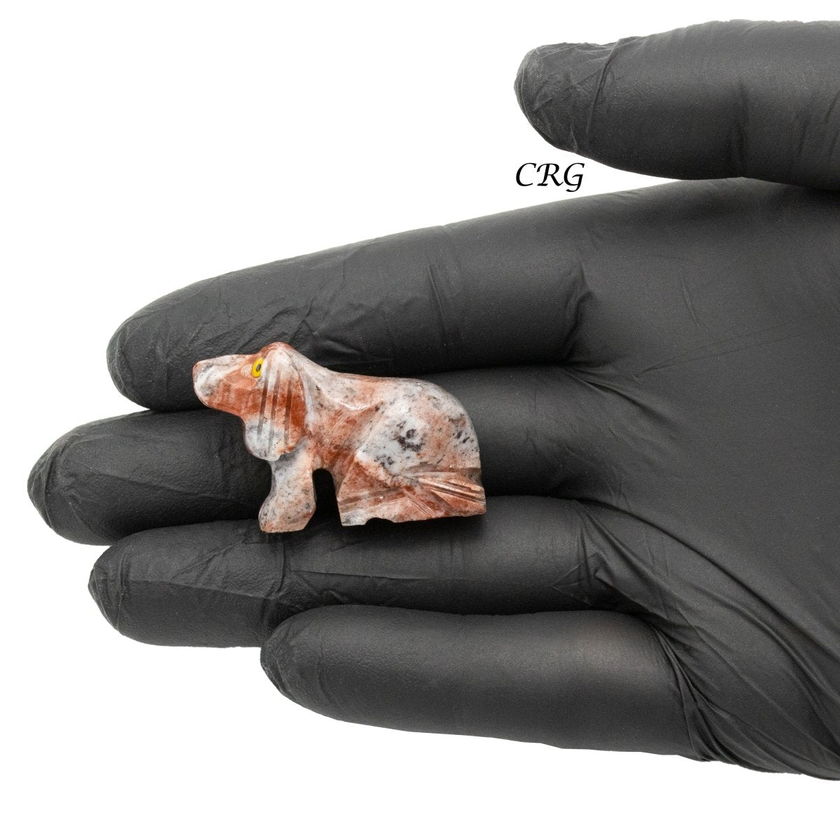 Soapstone Dogs (10 Pieces) Size 1.5 Inches Carved Standing Gemstone Crystal Animals