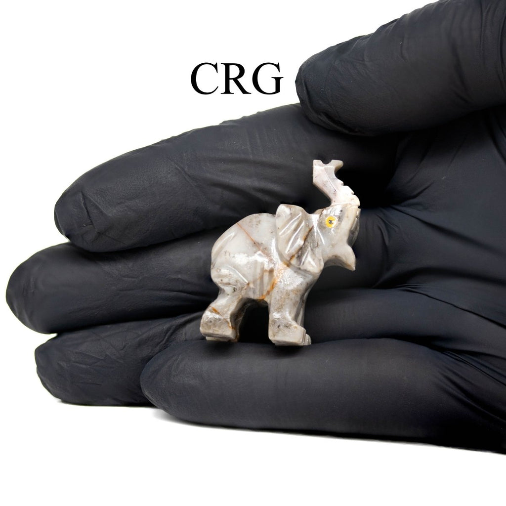 Soapstone Elephants (10 Pieces) Size 1.5 Inches Crystal Gemstone Animal Carvings