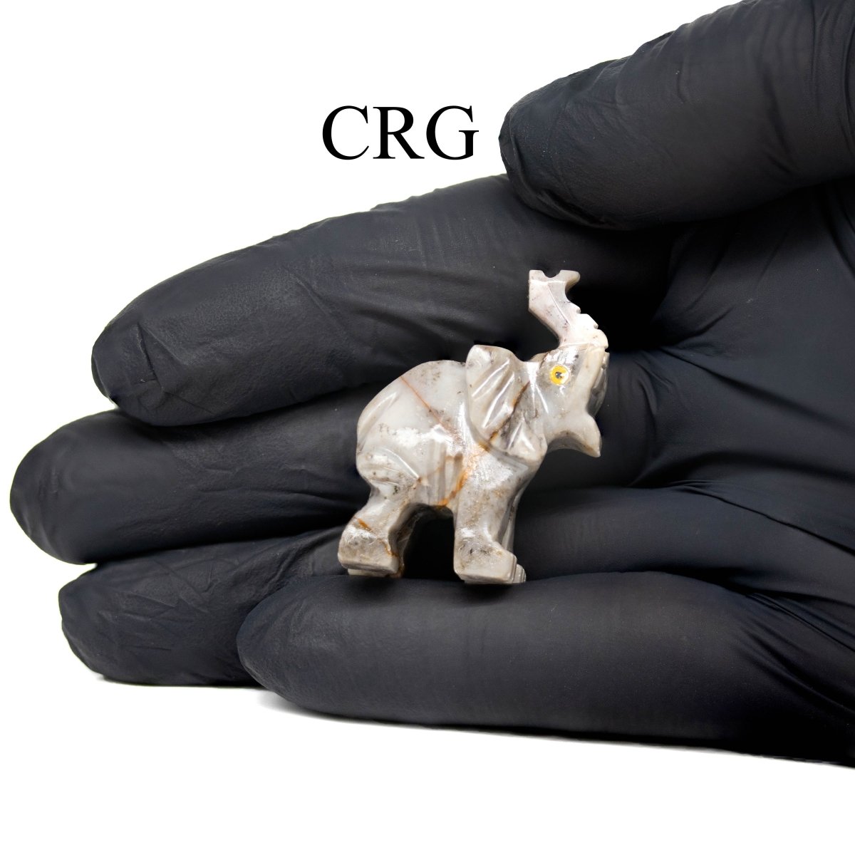 Soapstone Elephants (10 Pieces) Size 1.5 Inches Crystal Gemstone Animal Carvings