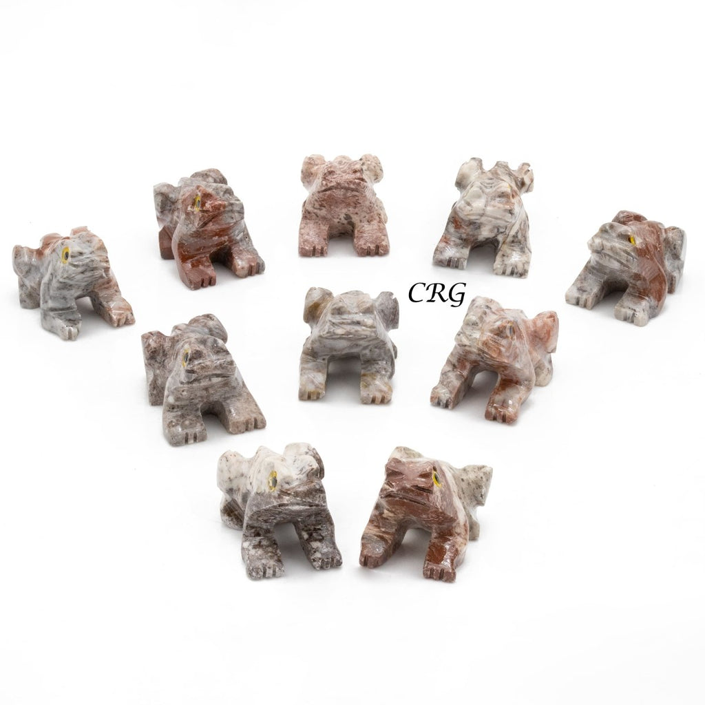 Soapstone Frogs (10 Pieces) Size 1.5 Inches Crystal Gemstone Animal Carvings