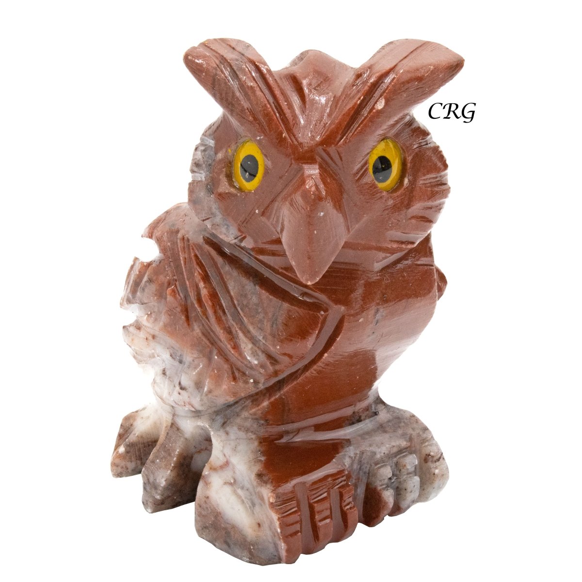 Soapstone Owls on Tree Trunks (10 Pieces) Size 1.5 Inches Crystal Gemstone Animal Carvings