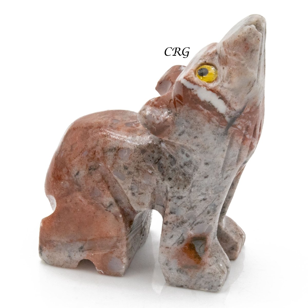 Soapstone Wolf (10 Pieces) Size 1.5 Inches Crystal Gemstone Animal Carvings