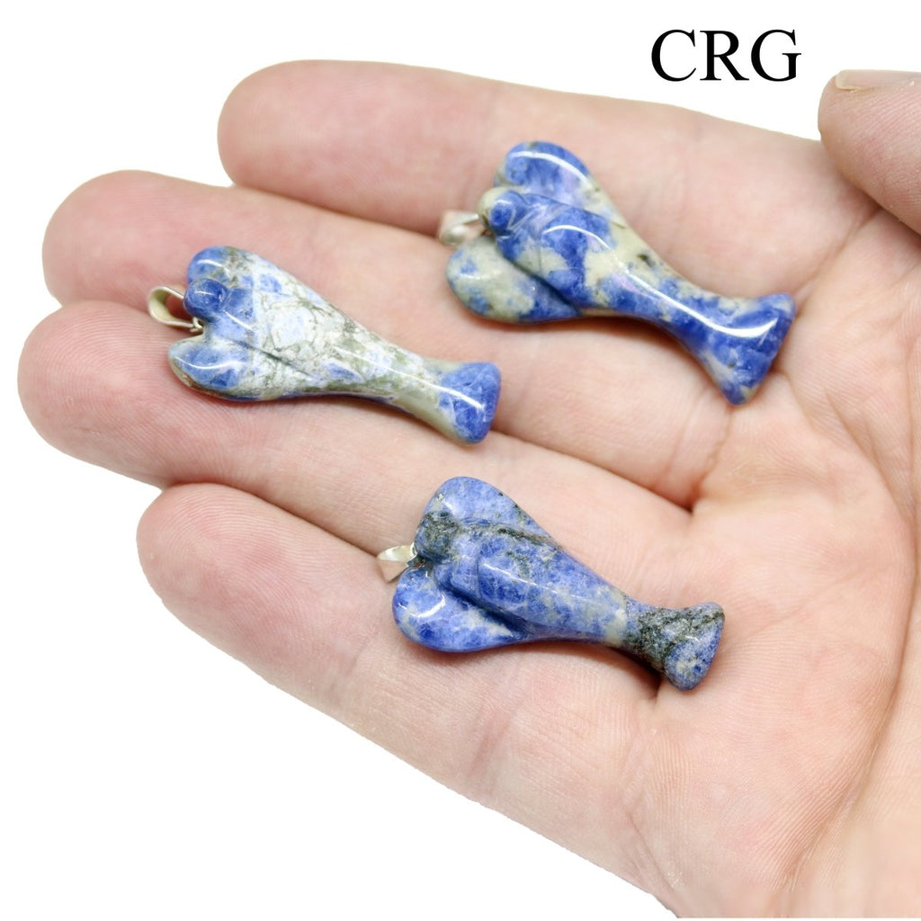 Sodalite Angel Pendant with Silver Plated Bail (1 To 1.5 Inches) (5 Pieces)