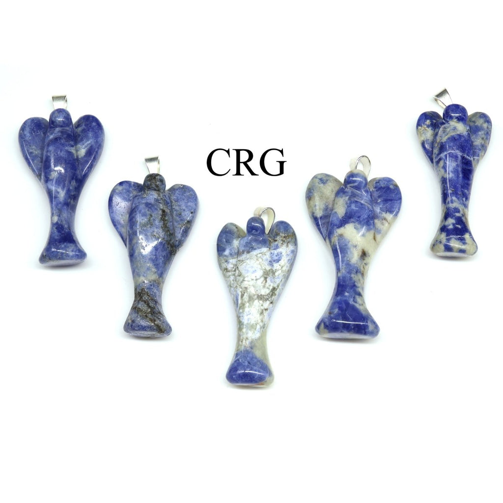 Sodalite Angel Pendant with Silver Plated Bail (1 To 1.5 Inches) (5 Pieces)