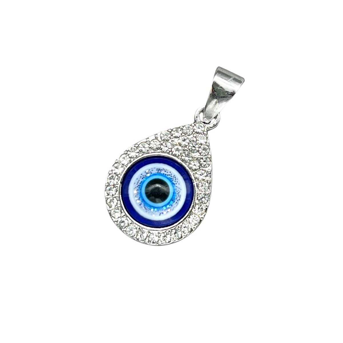 Sodalite Eye Teardrop Pendant Silver Plating (5 Pieces) Wholesale Crystal Gemstone Jewelry Supply Parts Beads Charms (INJD)