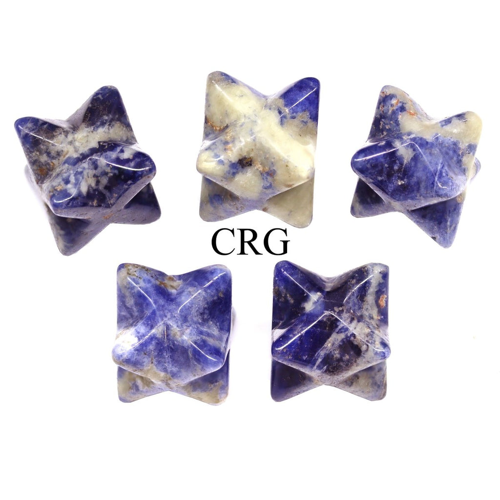 Sodalite Mini Merkaba Stars (5 Pieces) Size 18 mm Small Crystal Carvings