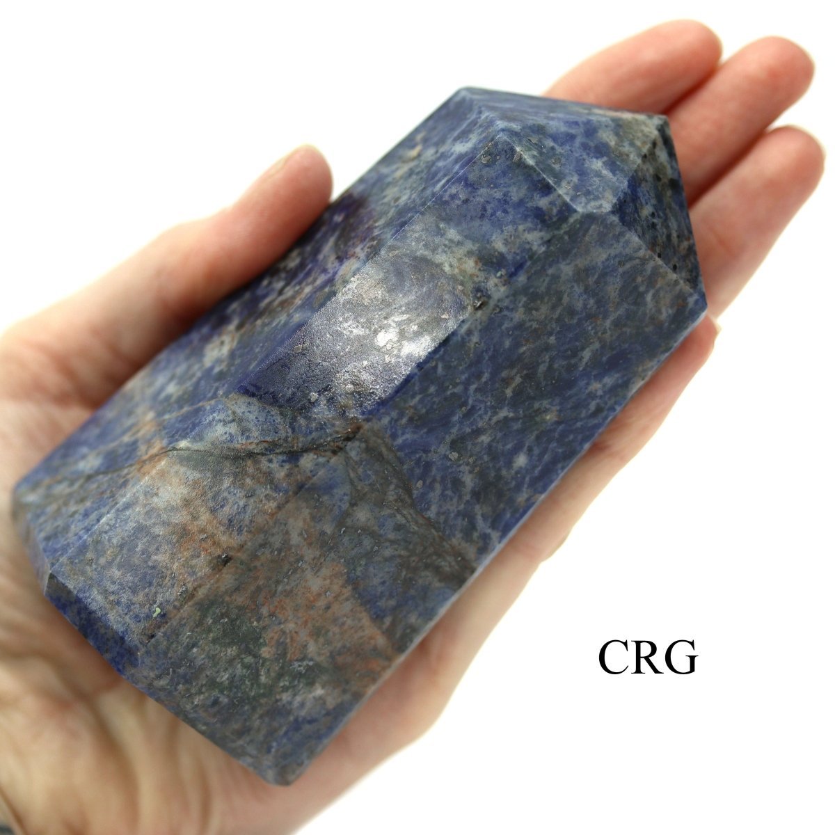 Sodalite Point (3-5 in) 6-Sided Polished Standing Tower (1 pc)