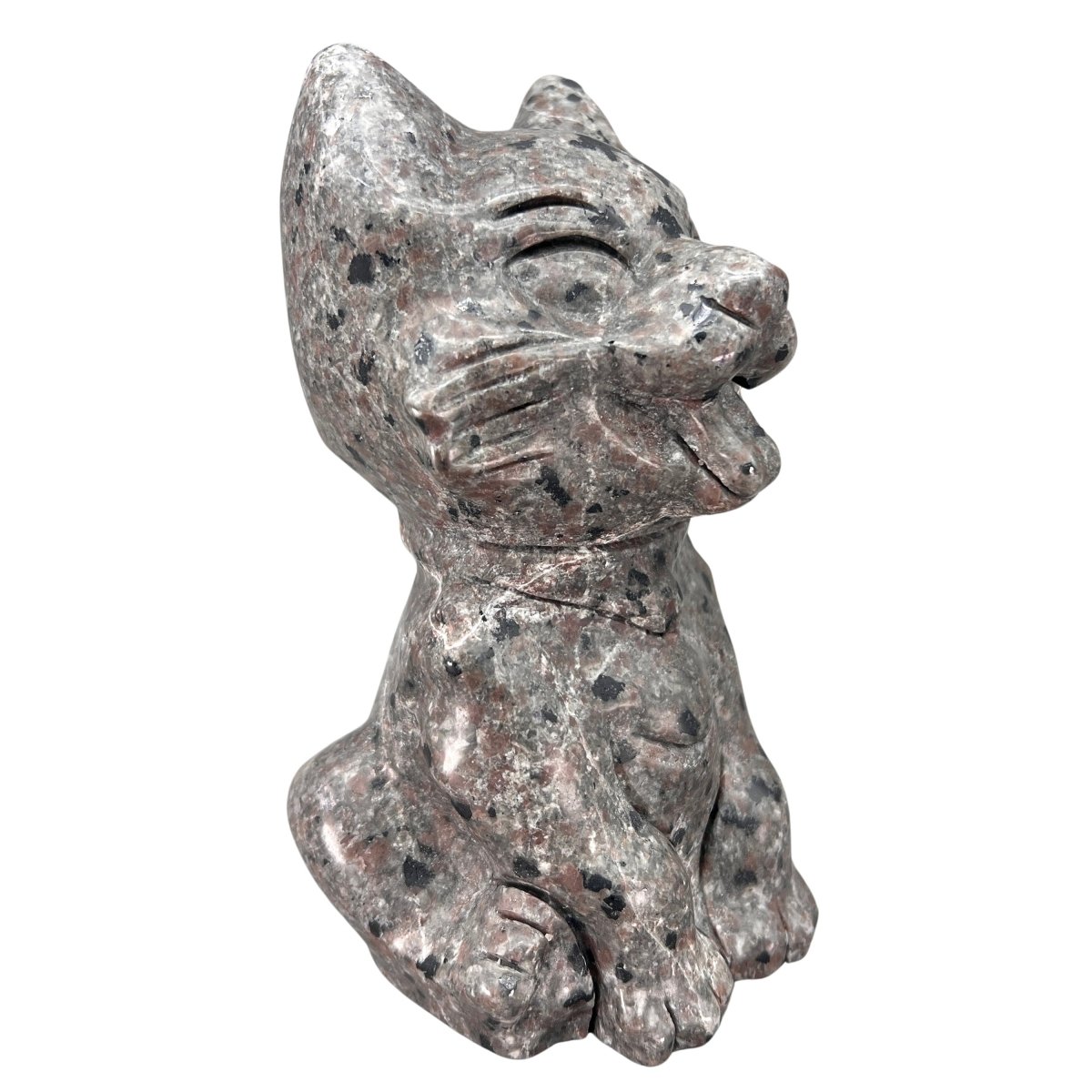 Sodalite Syenite Dog Gemstone (1 Piece) Size 6 Inches UV Reactive Crystal Animal Carving