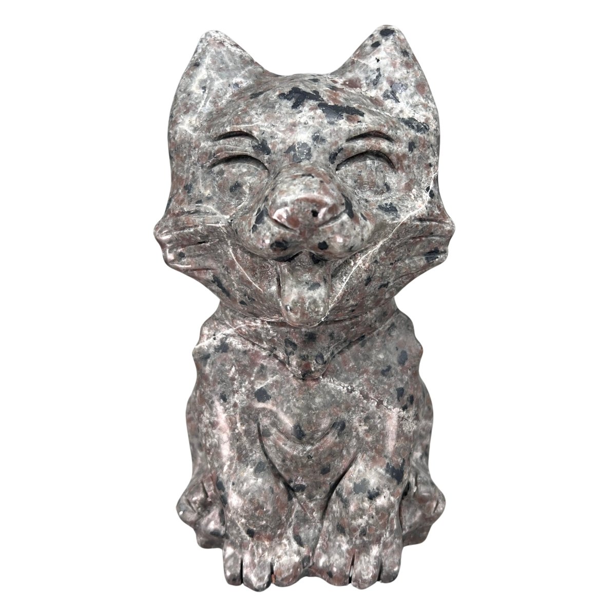 Sodalite Syenite Dog Gemstone (1 Piece) Size 6 Inches UV Reactive Crystal Animal Carving