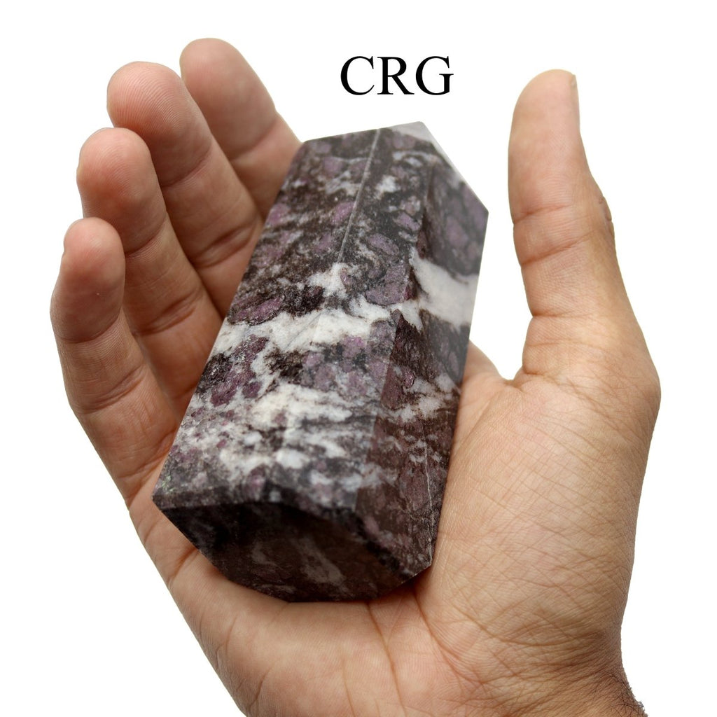 Spinel in Matrix Point (1 Piece) Size 3 to 5 Inches 6-Sided Standing Crystal Gemstone Home Decor