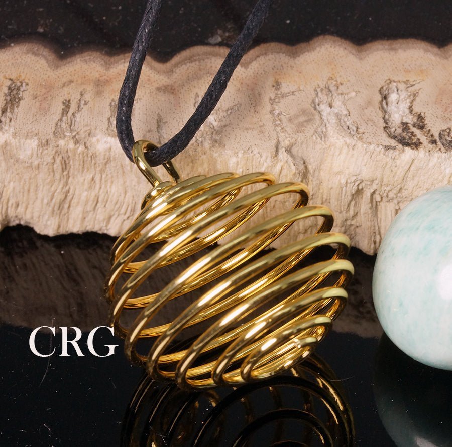 Spiral Cage Gold-Plated Pendant 1 Inch (5 pcs) (INJD)