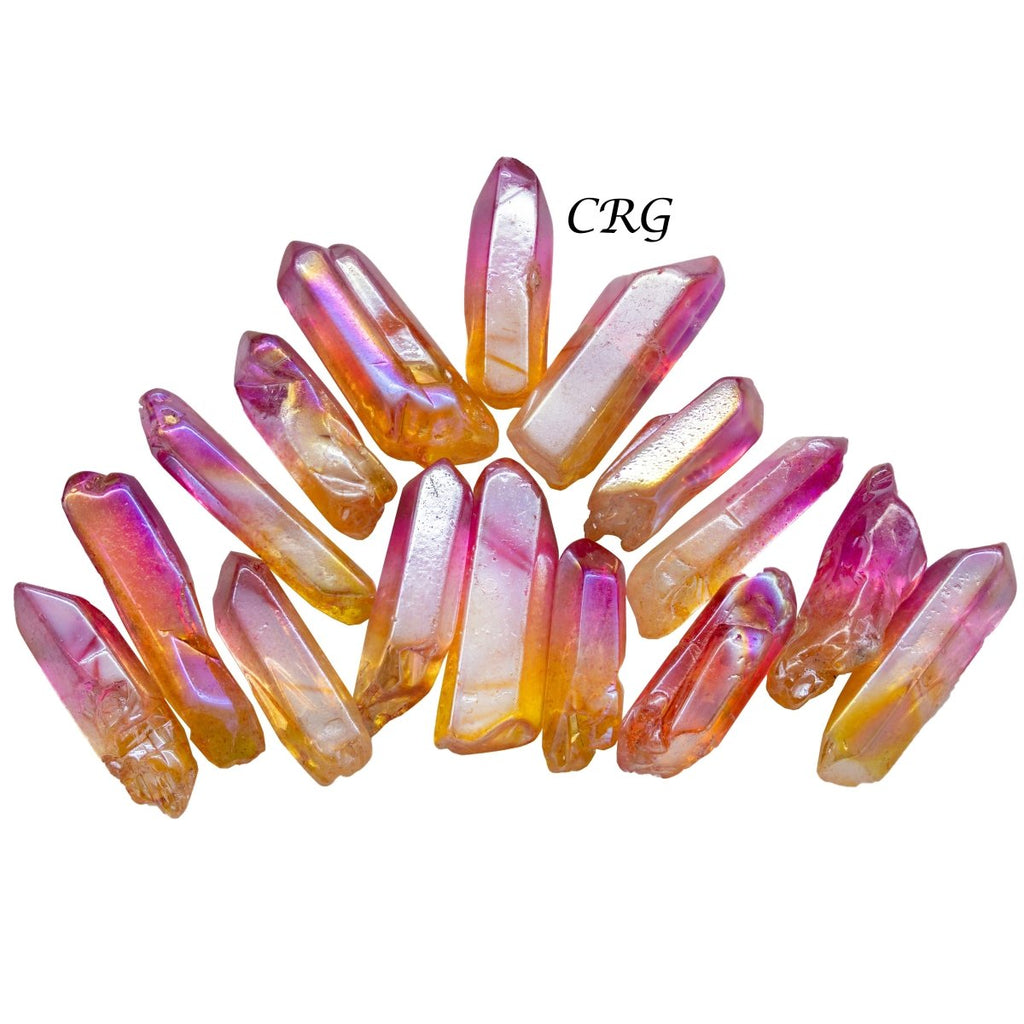 Sunrise Aura Quartz Points (1 Pound) Size 1 to 3 Inches Bulk Wholesale Lot Crystals