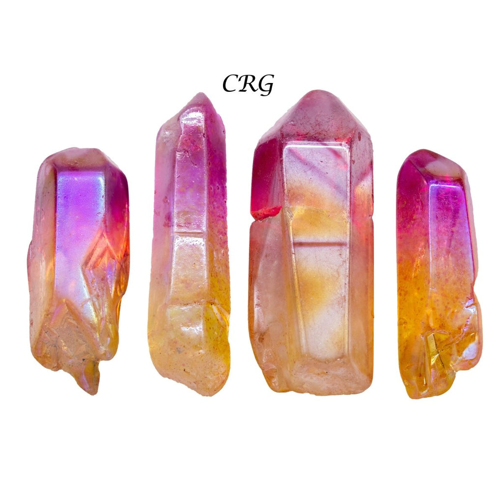 Sunrise Aura Quartz Points (1 Pound) Size 1 to 3 Inches Bulk Wholesale Lot Crystals