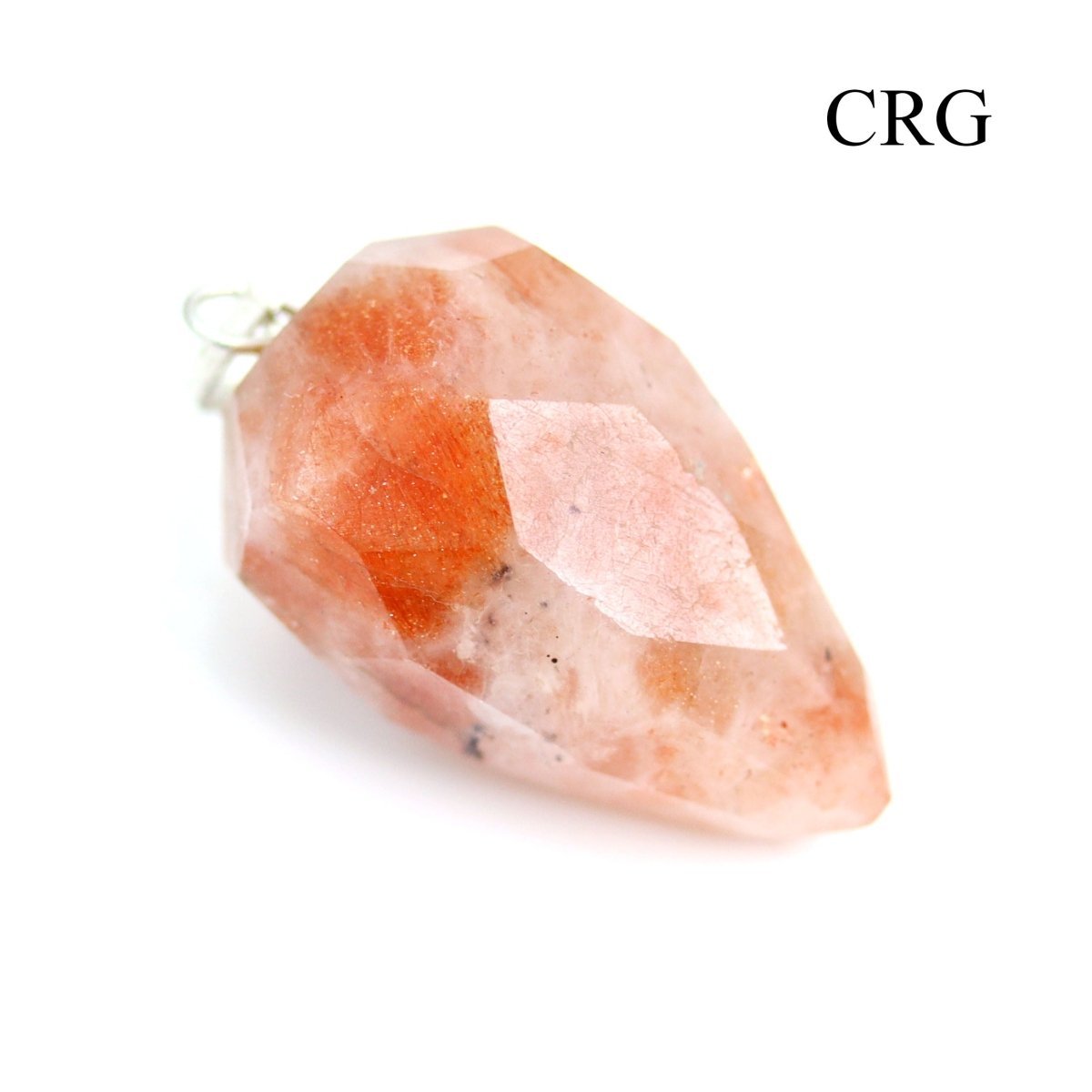 Sunstone Faceted Drop Pendant with Silver Bail (4 Pieces) Size 1 Inch (INJD)
