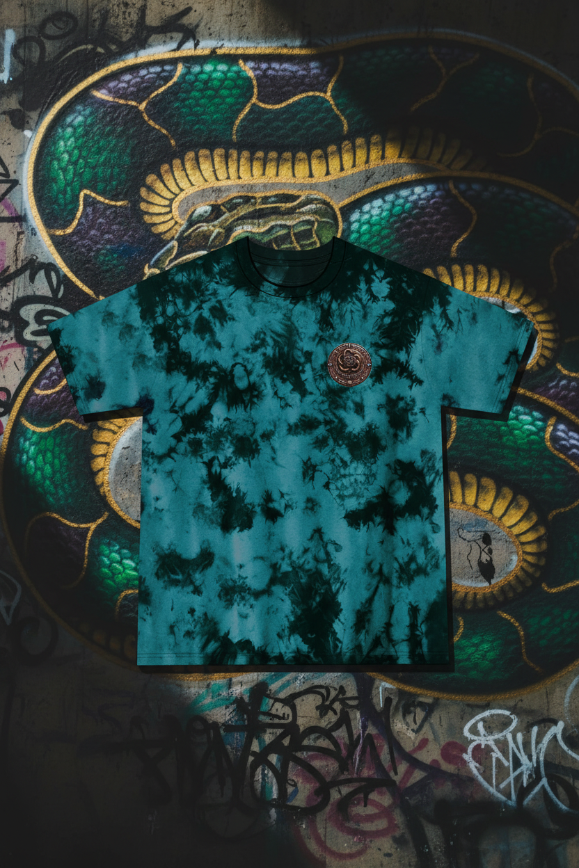 Teal Cuddle Buddy Tee Front - Graffiti Wall