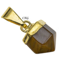 Tiger's Eye Pencil Point Pendant with Gold Plating SET OF 3 -