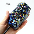 Titanium Aura Amethyst (300-500 Grams) (1 Pc) Large Titanium Aura Amethyst Crystal on Metal Stand