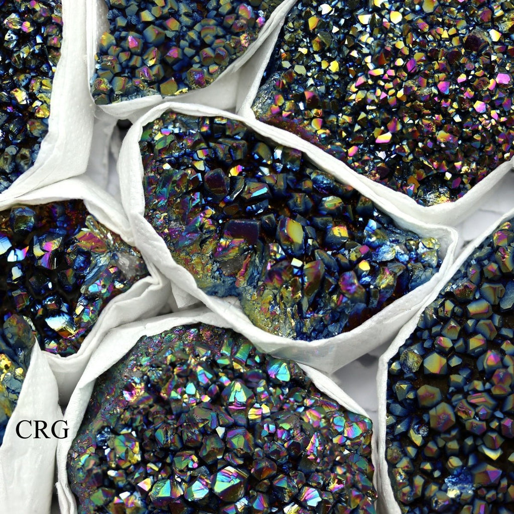 Titanium Aura Amethyst Small Flat (Size 1 to 4 Inches) Bulk Wholesale Lot Crystals Minerals