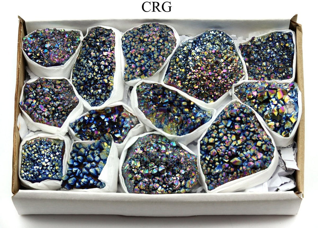 Titanium Aura Amethyst Small Flat (Size 1 to 4 Inches) Bulk Wholesale Lot Crystals Minerals