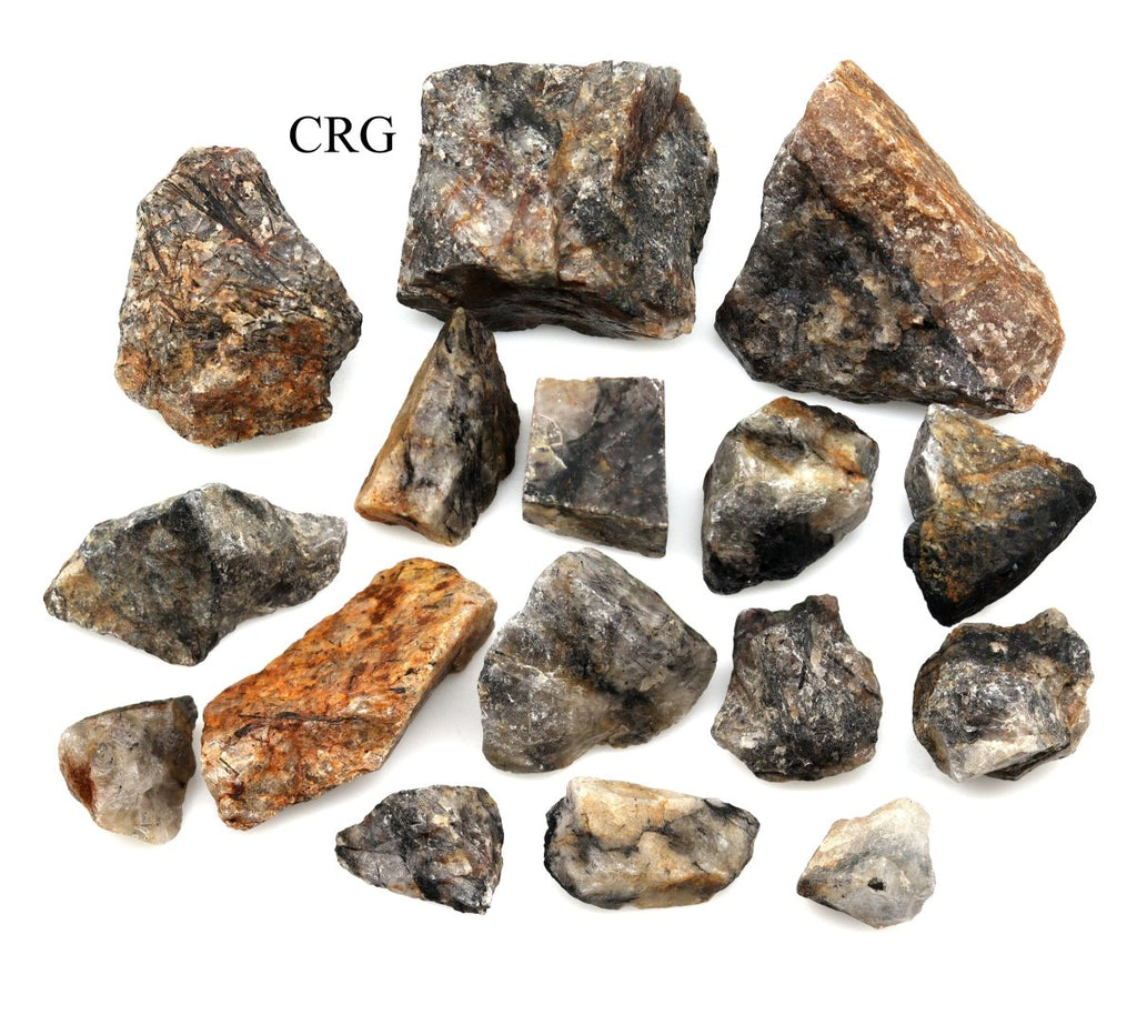 Tourmalated Quartz Rough Wholesale Lot 1 to 3 Inches (5 Kilograms)