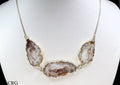 Oco Geode Linked Slice Necklace with Gold Plating (24 Inches) (1 Piece)