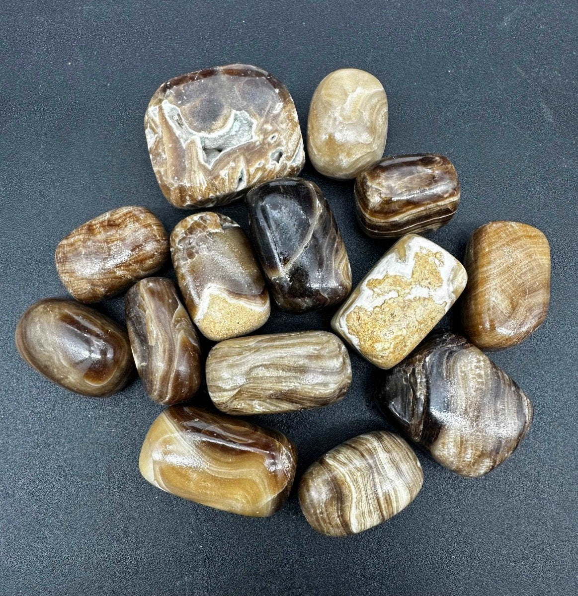 Tumbled Extra Quality Chocolate Calcite / 1-2" AVG - 1 KILO LOT