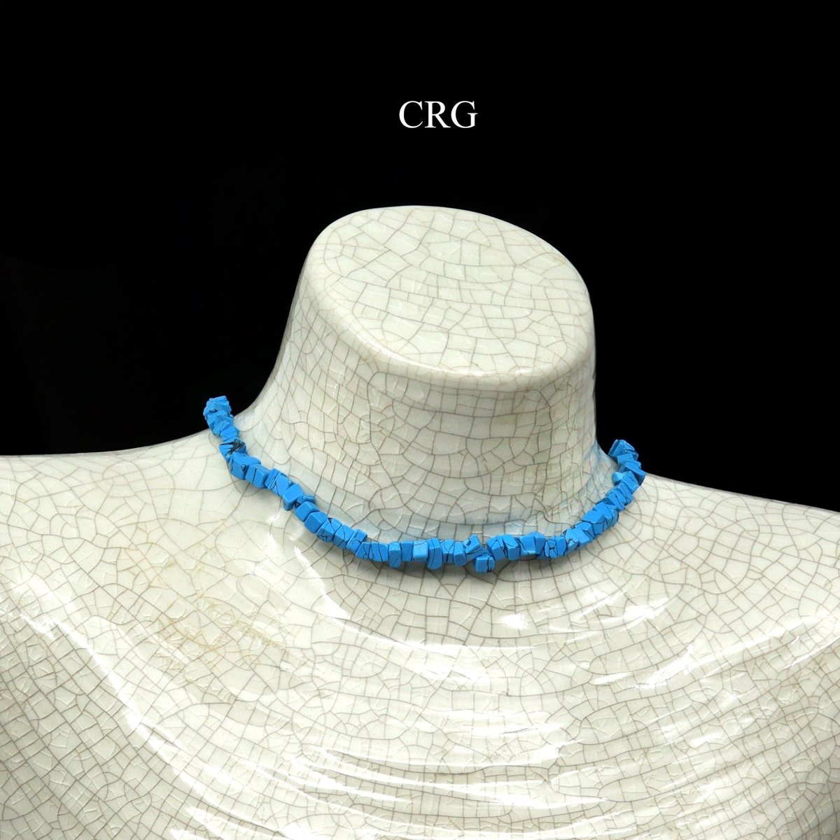 Turquoise Inspired Strand Chip Choker Necklace (16 Inches) (4 Pieces) (INJD)