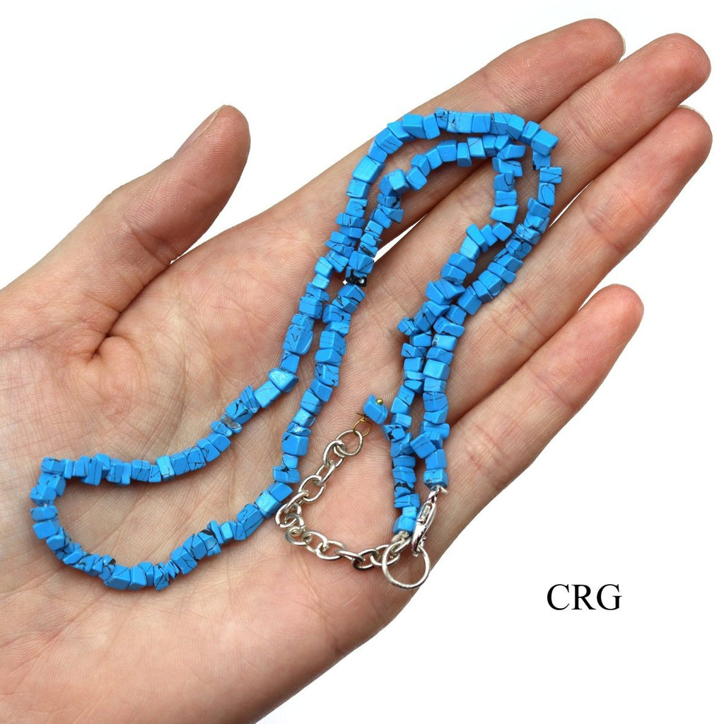Turquoise Inspired Strand Chip Choker Necklace (16 Inches) (4 Pieces) (INJD)
