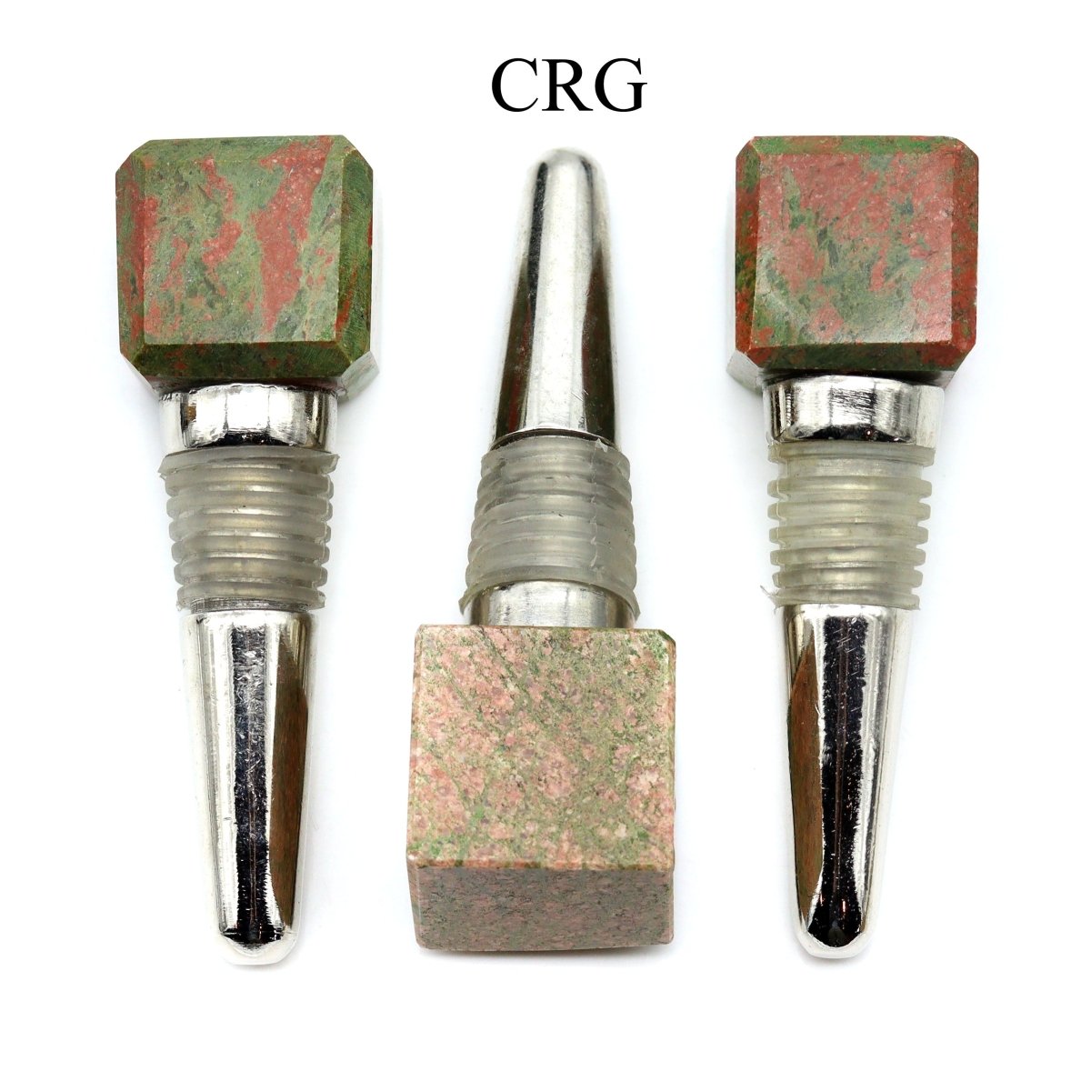 Unakite Cube Bottle Stopper (1 Piece) Size 4 Inches Crystal Gemstone Wine Stopper